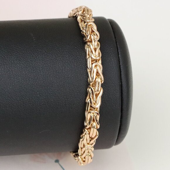 "Elegant Rose Gold Byzantine Chain Bracelet for Women, XPBL1126 - Picture 1 of 13